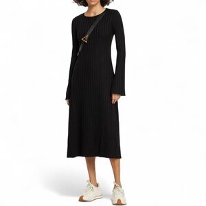 Simon Miller Black Ribbed Knit Dress